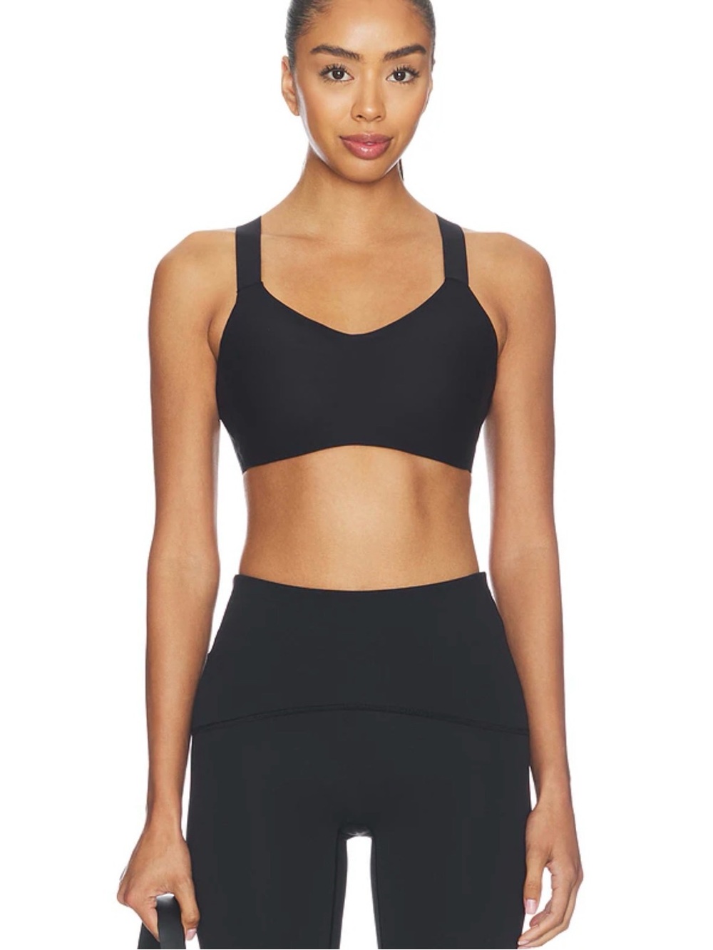 SPANX Shape Med Impact Sports Bra in Very Black